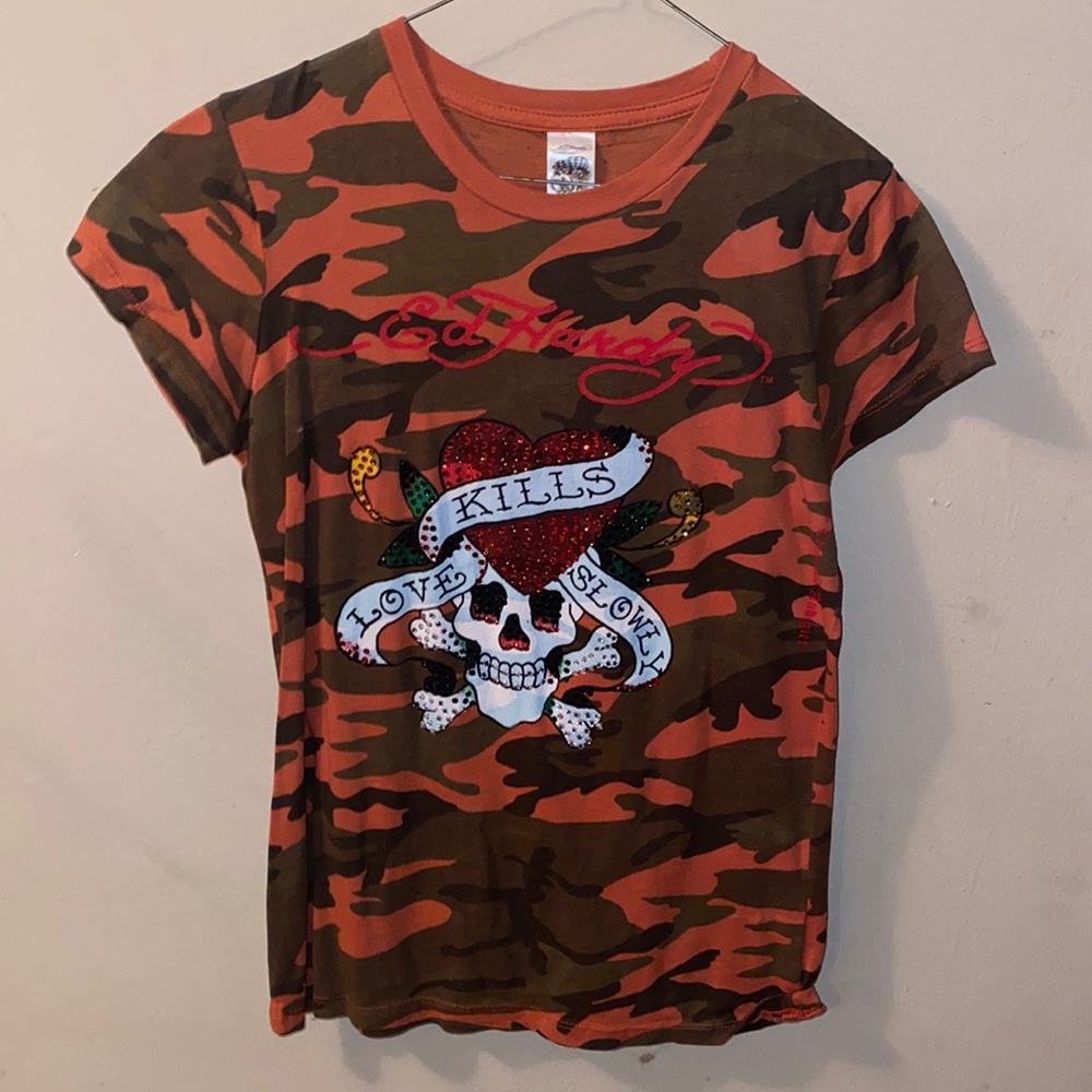 Ed Hardy small LOVE KILLS SLOWLY - vintage tee